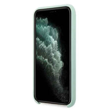 Заредете изображение във визуализатора на галерията – Guess GUHCN58LSLMGG iPhone 11 Pro zielony/green hard case Silicone Vintage Gold Logo
