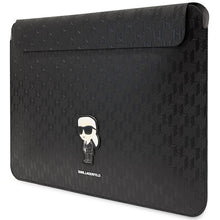 Заредете изображение във визуализатора на галерията – Original KARL LAGERFELD Laptop Sleeve Saffiano Monogram Ikonik KLCS14SAKHPKK 14 inches black
