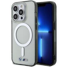 Заредете изображение във визуализатора на галерията – Case BMW BMHMP14LHCRS iPhone 14 Pro 6.1" transparent hardcase Silver Ring MagSafe
