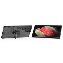 Заредете изображение във визуализатора на галерията – Ring Armor case for Samsung Galaxy S23 Ultra armored cover magnetic ring holder black
