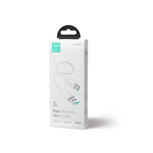 Заредете изображение във визуализатора на галерията – Joyroom USB cable - USB C 3A Surpass Series for fast charging and data transfer 0.25 m white (S-UC027A11)
