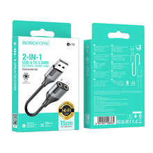 Заредете изображение във визуализатора на галерията – Borofone Adapter BV19 Creator Audio 2 in 1 - USB to 2xjack 3,5mm - black
