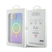 Заредете изображение във визуализатора на галерията – Original Case GUESS IML Iridescent Magsafe hardcase GUHMP15SHITSU for Iphone 15 purple
