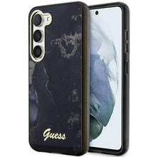 Заредете изображение във визуализатора на галерията – Guess GUHCS23SHTMRSK S23 S911 black/black hardcase Golden Marble Collection
