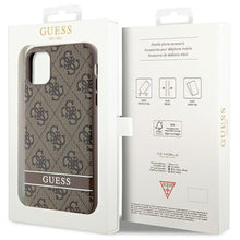 Заредете изображение във визуализатора на галерията – Guess GUHCN61P4SNW iPhone 11 / Xr brown/brown hardcase 4G Stripe
