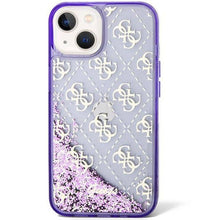 Заредете изображение във визуализатора на галерията – Original faceplate case GUESS GUHCP14SLC4PSGU for iPhone 14 (Liquid Glitter 4G Translucent / purple)
