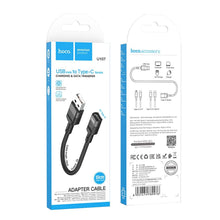 Заредете изображение във визуализатора на галерията – HOCO adapter USB (male) to Type C (female) U107 10cm black
