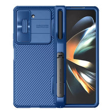 Заредете изображение във визуализатора на галерията – Nillkin CamShield Fold Case for Samsung Galaxy Z Fold 5 5G blue (pen holder)
