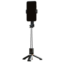 Заредете изображение във визуализатора на галерията – Selfie Stick MINI - with detachable bluetooth remote control and tripod - P08 BLACK
