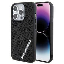 Заредете изображение във визуализатора на галерията – Original Pouch KARL LAGERFELD hardcase 3D Rubber Multi Logo KLHCP15L3DMKRLK for Iphone 15 Pro Black
