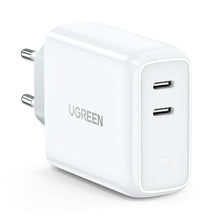 Заредете изображение във визуализатора на галерията – Ugreen fast charger 2xUSB-C 36W PD white (CD199)
