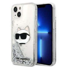 Заредете изображение във визуализатора на галерията – Karl Lagerfeld KLHCP14MLNHCCS iPhone 14 Plus 6.7" silver/silver hardcase Glitter Choupette Head
