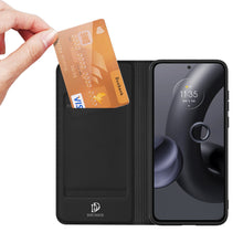 Заредете изображение във визуализатора на галерията – Dux Ducis Skin Pro case for Motorola Edge 30 Neo flip cover card wallet stand black
