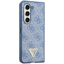 Заредете изображение във визуализатора на галерията – Original Case GUESS - hardcase Leather 4G Triangle Strass GUHCZFD5P4TDPB for Samsun Galaxy Z Fold 5 Blue
