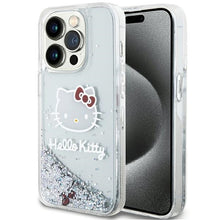 Заредете изображение във визуализатора на галерията – Original Case HELLO KITTY hardcase Liquid Glitter Charms
 Kitty Head HKHCP15LLIKHET for Iphone 15 Pro silver
