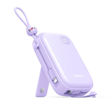 Заредете изображение във визуализатора на галерията – Powerbank Joyroom JR-L008 Plus Cutie Series 22.5W 20000mAh with stand + USB-A - USB-C cable - purple
