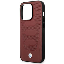 Заредете изображение във визуализатора на галерията – Case BMW BMHMP14X22RPSR iPhone 14 Pro Max 6.7" Burgundy/burgundy Leather Seats Pattern MagSafe
