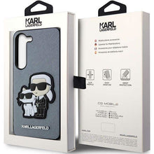 Заредете изображение във визуализатора на галерията – Karl Lagerfeld KLHCS23MSANKCPG S23+ S916 hardcase grey/grey Saffiano Karl &amp; Choupette
