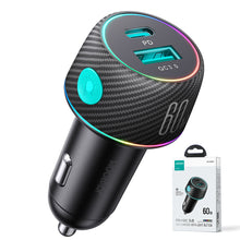 Заредете изображение във визуализатора на галерията – Car charger 60W USB-C USB-A Joyroom JR-CCN01 | black
