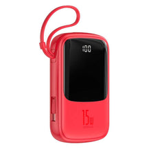 Заредете изображение във визуализатора на галерията – Power bank baseus qpow - 10 000mah lcd quick charge pd15w with cable to type c red ppqd-a09 - TopMag

