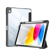 Заредете изображение във визуализатора на галерията – Dux Ducis Toby case for iPad 10.9'' 2022 (10 gen.) cover with space for Apple Pencil stylus smart cover stand black

