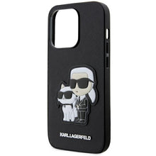 Заредете изображение във визуализатора на галерията – Original Pouch KARL LAGERFELD Saffiano Karl &amp; Choupette KLHCP14LSANKCPK for Iphone 14 Pro Black
