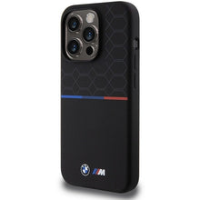 Заредете изображение във визуализатора на галерията – BMW M Silicone Pattern MagSafe case for iPhone 15 Pro - black
