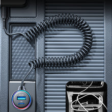 Заредете изображение във визуализатора на галерията – Joyroom fast car charger 3 in 1 with Lightning cable 1.5m 45W black (JR-CL08)
