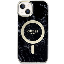Заредете изображение във визуализатора на галерията – Original Case GUESS hardcase Marble MagSafe GUHMP14SPCUMAK for Iphone 14 black
