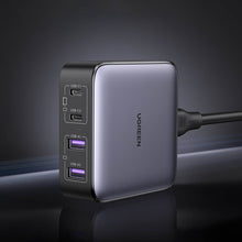 Заредете изображение във визуализатора на галерията – Ugreen Nexode fast desktop charger GaN 2xUSB-C / 2xUSB-A 65W gray (CD327)
