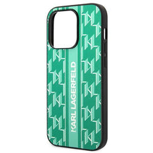 Заредете изображение във визуализатора на галерията – Karl Lagerfeld KLHCP14XPGKLSKN iPhone 14 Pro Max 6,7 "hardcase green / green Monogram Stripe
