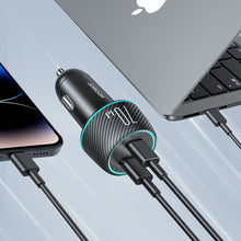 Заредете изображение във визуализатора на галерията – Car charger 2x USB C 70W with LED backlight Joyroom JR-CCN02 | black

