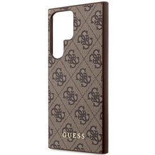 Заредете изображение във визуализатора на галерията – Guess GUHCS23LG4GFBR S23 Ultra S918 brown/brown hard case 4G Metal Gold Logo
