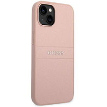 Заредете изображение във визуализатора на галерията – Original faceplate case GUESS GUHCP14SPSASBPI for iPhone 14 (Saffiano With Metal Logo / pink)
