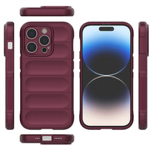 Заредете изображение във визуализатора на галерията – Magic Shield Case case for iPhone 14 Pro elastic armored cover in burgundy
