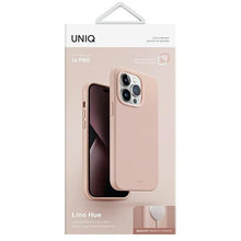 Заредете изображение във визуализатора на галерията – Uniq case Lino Hue iPhone 14 Pro 6.1" Magclick Charging pink/blush pink
