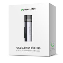 Заредете изображение във визуализатора на галерията – Ugreen multifunction SD / TF memory card reader USB 3.0 gray (CM216)
