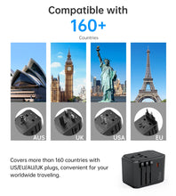 Заредете изображение във визуализатора на галерията – Choetech PD6041 USB-C USB-A PD 30W Travel Charger with 4 US EU UK AU Plugs - Black
