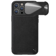 Заредете изображение във визуализатора на галерията – Nillkin CamShield Leather S Case iPhone 14 Pro cover with camera cover black
