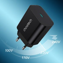 Заредете изображение във визуализатора на галерията – Choetech fast charger USB C 25W PPS PD black (PD6003)
