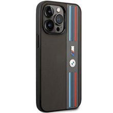 Заредете изображение във визуализатора на галерията – Case BMW BMHCP14L22PPMA iPhone 14 Pro 6.1" grey/grey Tricolor M Collection
