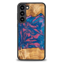 Заредете изображение във визуализатора на галерията – Wood and resin case for Samsung Galaxy S23 Plus Bewood Unique Vegas - pink and blue
