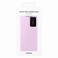 Заредете изображение във визуализатора на галерията – Samsung Smart View Wallet Case for Samsung Galaxy S23 Ultra Cover with Smart Flip Window Card Wallet Lilac (EF-ZS918CVEGWW)
