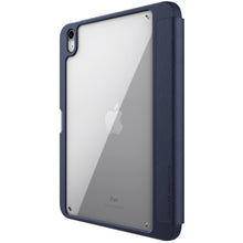 Заредете изображение във визуализатора на галерията – Nillkin Bevel Leather Case for iPad 10.9'' 2022 (10 gen.) smart cover cover with flip stand blue
