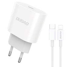 Заредете изображение във визуализатора на галерията – Dudao A8SEU PD USB-C Charger +PD cable 20W White
