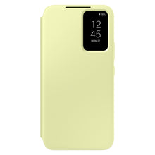 Заредете изображение във визуализатора на галерията – Samsung Smart View Wallet Case for Samsung Galaxy A54 5G Cover with Smart Flip Window Card Wallet Lime (EF-ZA546CGEGWW)
