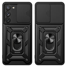 Заредете изображение във визуализатора на галерията – Hybrid Armor Camshield case for Samsung Galaxy S23 Ultra Armored cover with camera cover black
