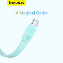 Заредете изображение във визуализатора на галерията – Baseus Magnetic Mini MagSafe 10000mAh 30W powerbank with built-in Lightning cable - blue + Baseus Simple Series USB-C - USB-C 60W 0.3m cable
