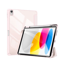 Заредете изображение във визуализатора на галерията – Dux Ducis Toby case for iPad 10.9'' 2022 (10 gen.) cover with stylus holder Apple Pencil smart cover stand pink
