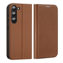 Заредете изображение във визуализатора на галерията – Dux Ducis Skin X2 case Samsung Galaxy S23 flip case wallet stand brown
